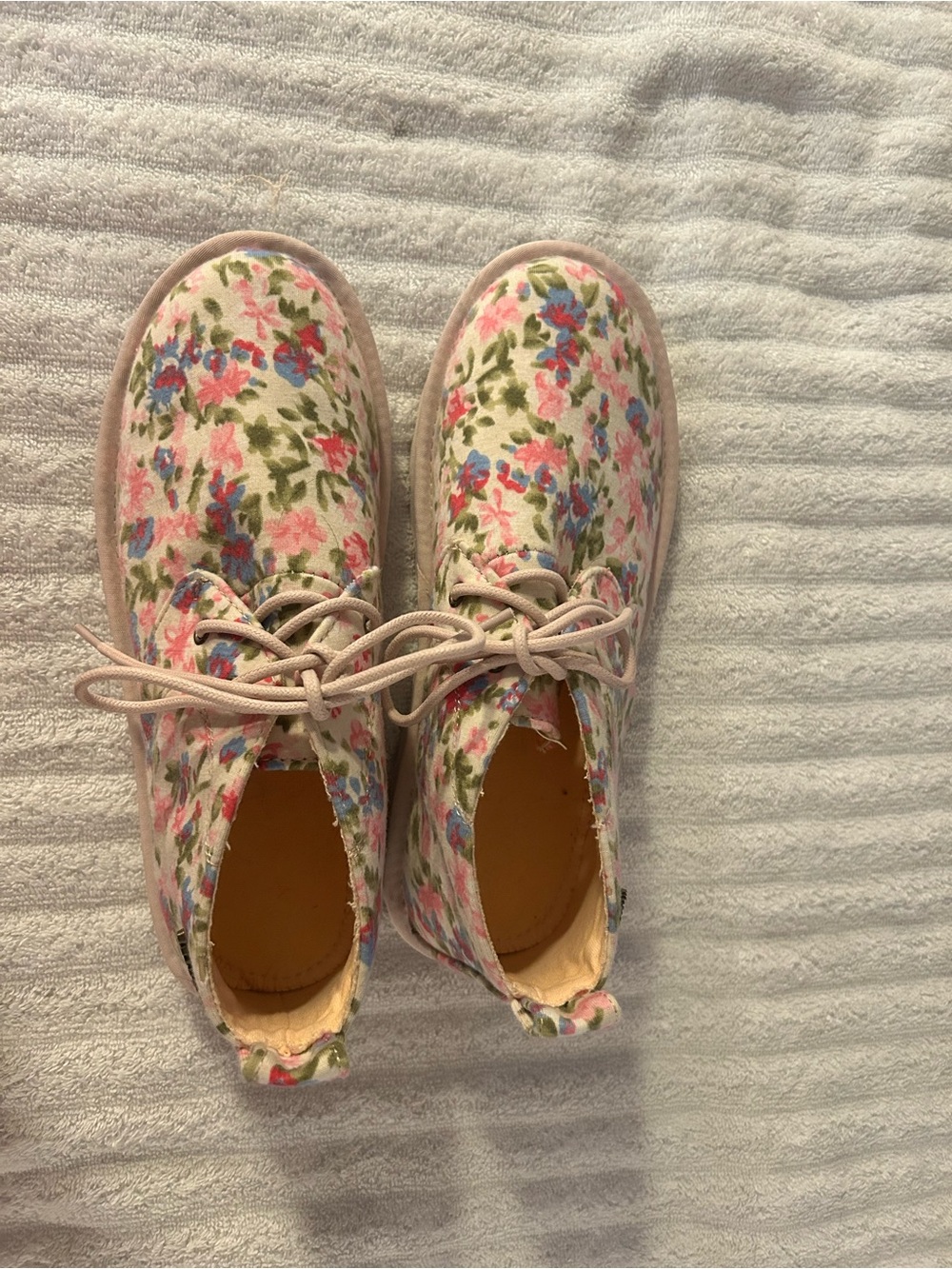 BearPaw Floral Ankle Booties in Pink, Blue, Green